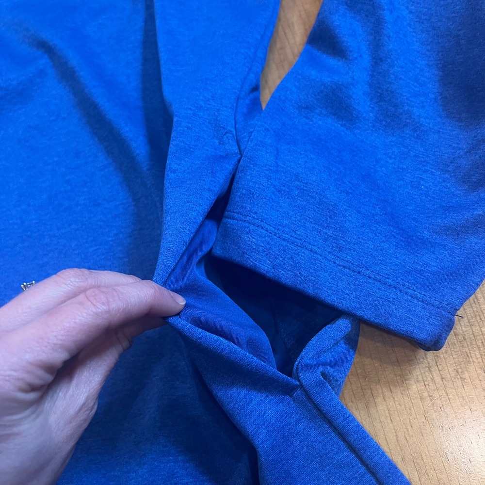 Callaway Mens XXL Blue Heather Quarter Zip Fleece Pullover Golf Jacket Pocket - Picture 4 of 7